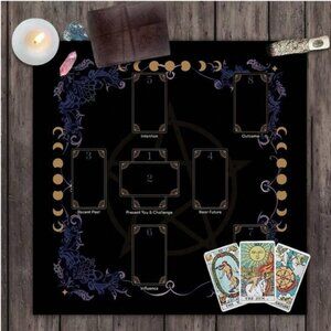 Moon Phases Celtic Cross Tarot Cloth Tapestry NWT